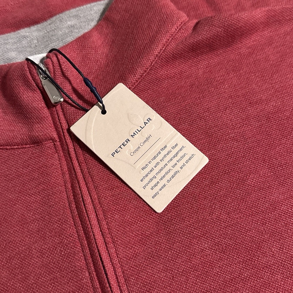 Peter Millar Crown Tri Blend Men's Small Quarter Zip Cape Red Comfort Pullover S